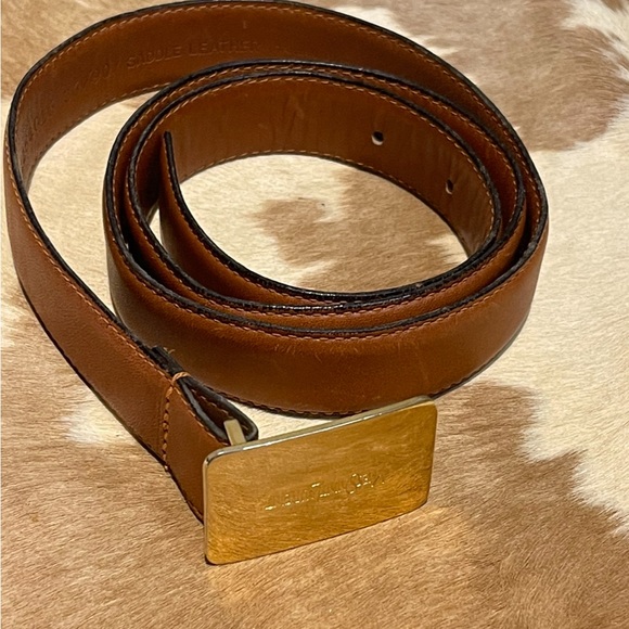 YSL Saddle Leather Belt 36/90 Vtg